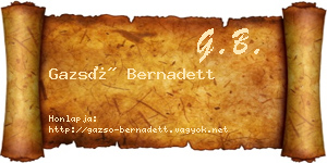 Gazsó Bernadett névjegykártya